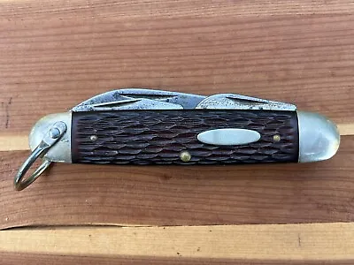 $6.99 • Buy Vintage Camp Knife - Carbon Steel W/ Brass Liners - Used Good Condition!
