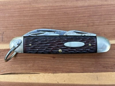 $6.99 • Buy Vintage Camp Knife - Carbon Steel W/ Brass Liners - Used Good Condition!