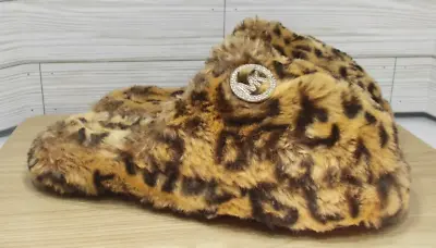 Michael Kors MK Jet Set Faux Fur Leopard Womens Slippers/Slide Size 8 • $15