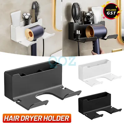 Wall Mount Hair Dryer Holder Bathroom Storage Shelf Hair Brush Storage Bracket • $12.86