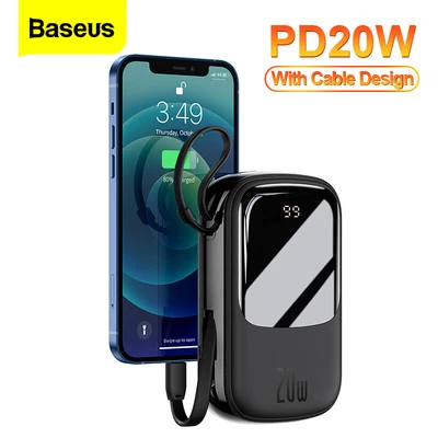$45.99 • Buy Baseus Power Bank 10000mAh USB Type C PD 20W Fast Charging Charger Powerbank