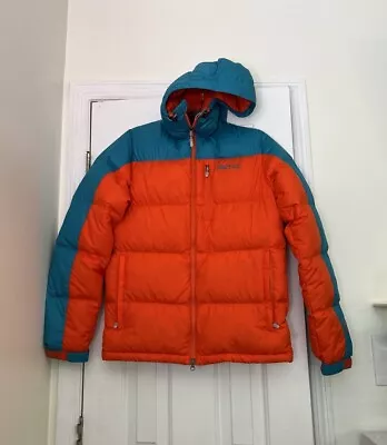 Marmot For J Crew Orange Teal 700 Goose Down Coat Size Small Men’s • $65