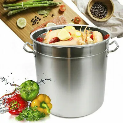 £57 • Buy 35L Deep Stainless Steel 201 Cooking Stock Pot With Lid - Catering Kitchen UK