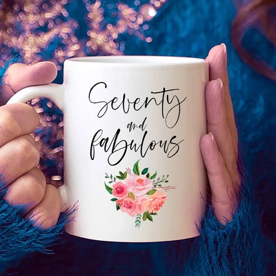 70th Birthday Gifts For Women Seventy And Fabulous Coffee Mug Gift For Her 70 • £16.87