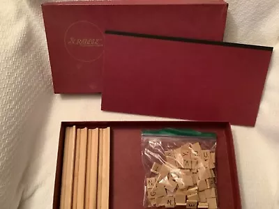 Vintage SCRABBLE Board Game 1948-1953 Selchow & Righter Complete Set Maroon Box • $10