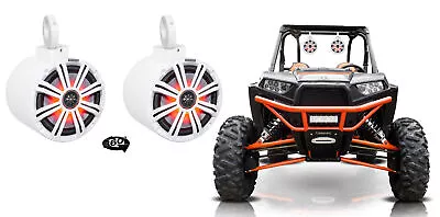 2 Kicker KM8 8  LED 360° Swivel White Aluminum Tower Speakers For RZR/ATV/UTV • $378.90