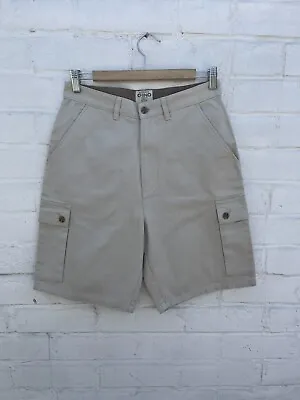 Vintage Debenhams Chino Cargo Utility Shorts - Beige Safari - Waist 30 - Small • £14.99
