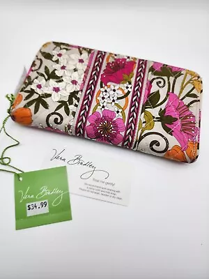 Vera Bradley Accordion Long Wallet Watercolor Floral Print Zip Around Clutch NWT • $35