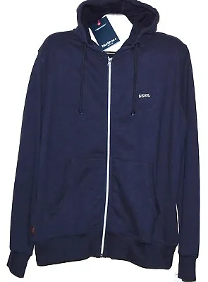 North 56.4 Navy Cotton Men's Zipper Cardigan Sweater Hood Sz XL • $49.99