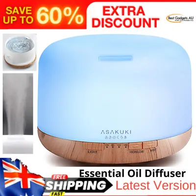 $54.92 • Buy Asakuki 500Ml Premium Essential Oil Diffuser 5 In 1 Ultrasonic Aromatherapy