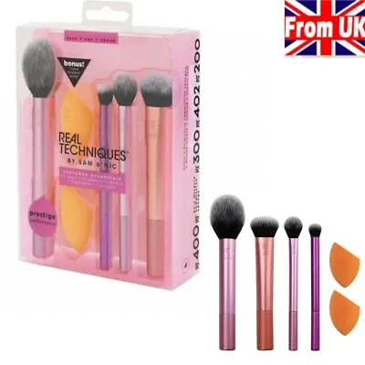 Real Techniques Makeup Brushes Set Foundation Smooth Blender Puff Tool Sponges • $21.43