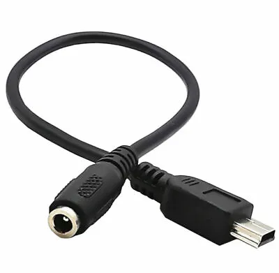 DC Power Jack Female 3.5x1.35mm To USB Mini 5Pin Male 3A 22AWG Copper Cable 20cm • £4.95