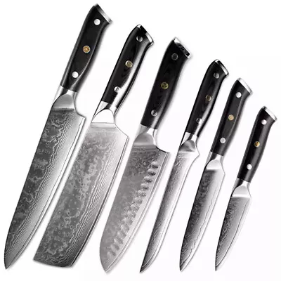 Japanese Damascus Steel Kitchen Knives Vg10 Santoku Utility Steak Chef's Knife • $41.99