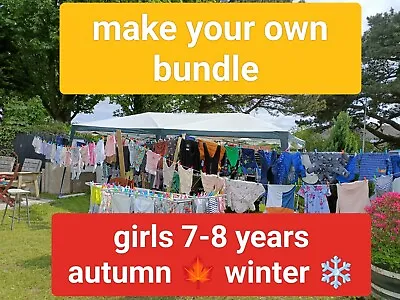 7-8 Years Girls Dress Top Jumper Jacket Leggings Pjs Autumn Winter Make A Bundle • £1.99