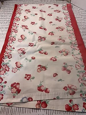 Vintage Table Runner Strawberries & Small Flowers - 18 X 30 • $21