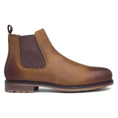 Becket Mens Boot Tan Brown Slip On Elasticated Gusset Ankle Buckley SIZE • £29.99