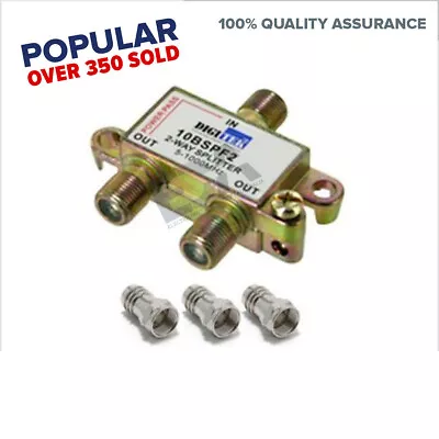 $13.94 • Buy  2 Way TV Splitter + 3 F.Type Connectors Antenna Foxtel RG6 Satellite Coax Cable