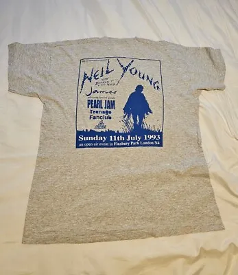 Vintage Neil Young  Pearl Jam 1993 FINSBURY PARK LONDON T Shirt Xxl • £39.99