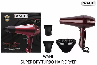 Wahl 05439-1024 Super Dry Turbo- 2000 Watts Hair Dryer For  Women Girls Special • $184.76