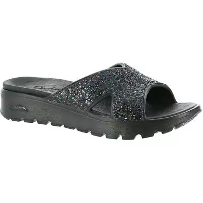 Skechers Womens Black Lifestyle Slide Sandals Shoes 8 Medium (BM) BHFO 0582 • $21.99