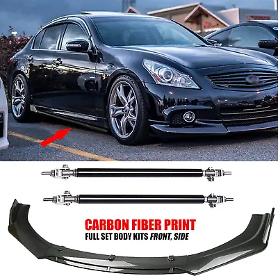 Front Bumper Lip Splitter Spoiler Kit Carbon Fiber For Infiniti G37 Sedan Coupe • $69.99