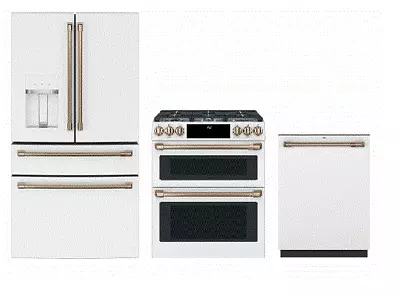 GE Cafe 36 Smart 4-Door Refrigerator 30 Gas Double Oven Range & Dishwasher • $1