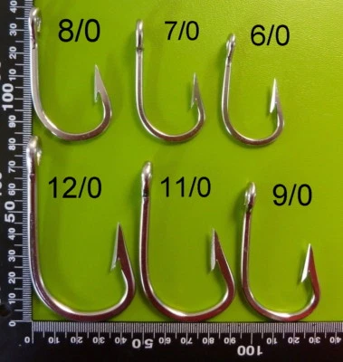 SELECT DFS 6/0 7/0 8/0 9/0 10/0 11/0 12/0 BIG GAME SHARK Stainless Fishing Hook • $17.71