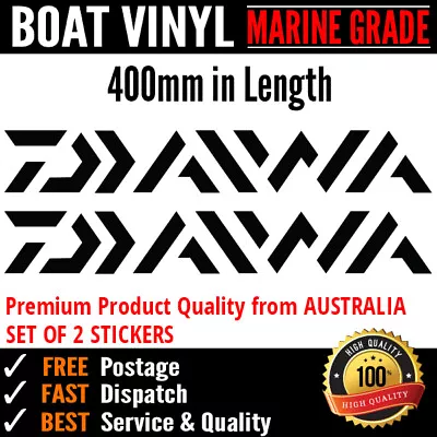 Daiwa Sticker Decal Fishing Fridge Box Marine Grade Vinyl 400mm  • $12.95