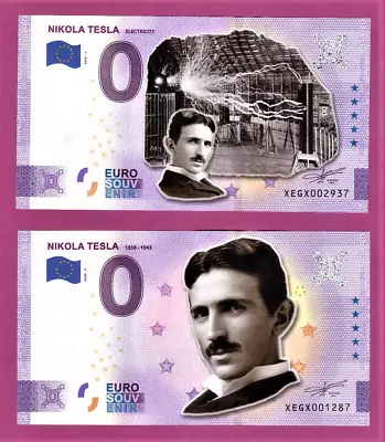 £27.31 • Buy 0-Euro XEGX-2020-1+2 Color Printing Nikola Tesla SET OF 2 Notes!