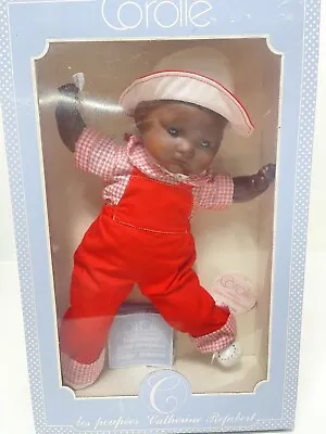 Vintage Corolle Catherine Refabert Doll 15” African American Red Bibs • $79.20