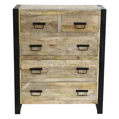 Harbour Reclaimed Wood Bedroom Storage Furniture 2 Over 3 Chest Of Drawers • £350