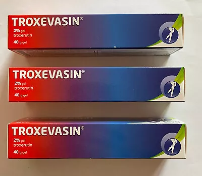 3 PACKS TROXEVASIN -2% Gel - 40g Varicose Veins Spider Venis  • £19.96