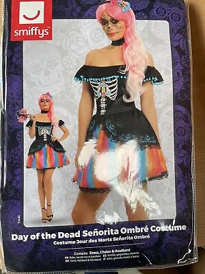Smiffys 51046L Day Of The Dead Senorita Ombre Costume Fancy Dress Up Halloween • £8