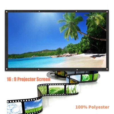 $19.73 • Buy Foldable Projector Screen 16:9 HD Home Cinema Theater 3D Movie Outdoor  Portable