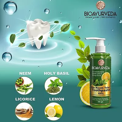 £11.88 • Buy 🇬🇧 200ml ORGANIC Herbal Anti-Bacterial Plaque Neem Tulsi Basil Toothpaste GEL