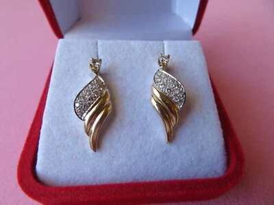 $399.90 • Buy HDS 14k Solid Gold Diamond Earrings With Diamond Earring Jackets 3.42 Grams