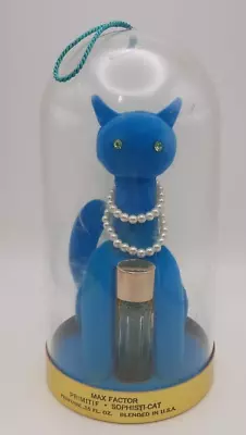 Max Factor Turquoise Sophisti-Cat W/Near Empty Primitif Perfume Vintage 1960's • $24.99