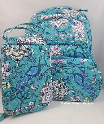 NWT Vera Bradley_Lg Essential Backpack & Lunch Bunch Bag Combo Peacock Garden • $116.95