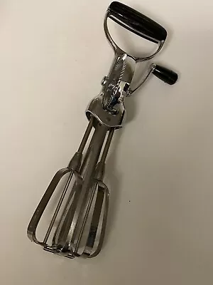 OEKCOO Egg Beater Hand Held Mixer Manual Crank USA Stainless Steel Kitchen Used • $15