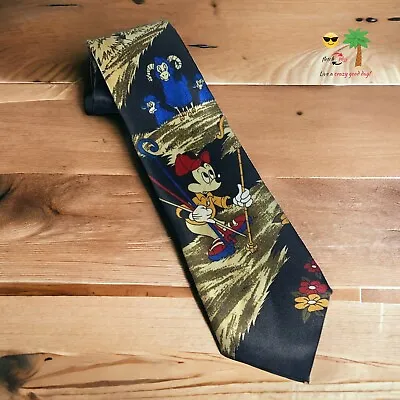 RARE! Mickey Mouse Men's 100% Silk Tie Design Italy Rams Pine Trees Flowers • $8.77