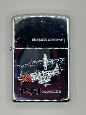 Vintage 1995 P-51 Mustang Aircraft Zippo Lighter NEW In The Case Military • $39.95