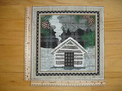 Pine Cone Plaid Wilderness Cabin Evergreens Cotton Quilt Fabric Block 12  X 12  • $2.25