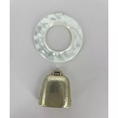 Vintage Sterling Silver Baby Rattle With Faux Mother Of Pearl Teething Ring • $17.99