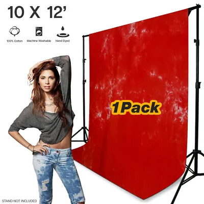 1Pack 10 X 12 FT Tie Dye Red Color Machine Washable Muslin Backdrop • $47.28