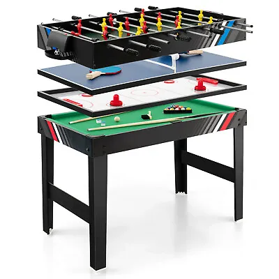 4-in-1 Multi Game Table Combination Arcade Foosball Air Hockey Table Tennis • £109.95