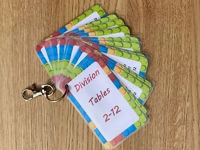 Division Tables Flashcards Early Learning Primary School Key Stages • £4.95