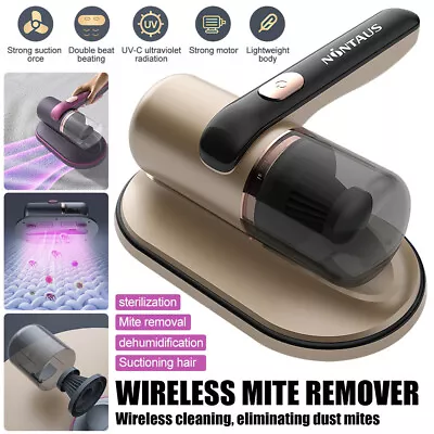 10000 Pa Mite Remover Cordless Home Bed Ultraviolet Sterilization Vacuum Cleaner • $44.99