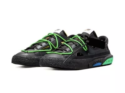 Off-White X Blazer Low Black Electro Green 77 OW Size 7.5 • $120