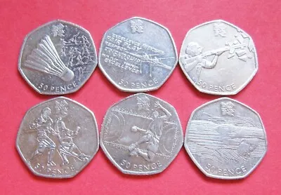 6 X 2011 (2012 Olympic Games) 50p Coins - Set 10 • £8.25