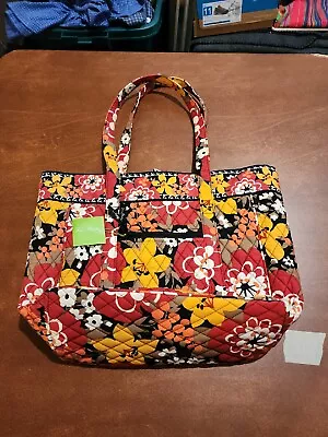 Vera Bradley RETIRED Bittersweet Orange Yellow LARGE LAPTOP TOTE -NWT- ENC • $65.99